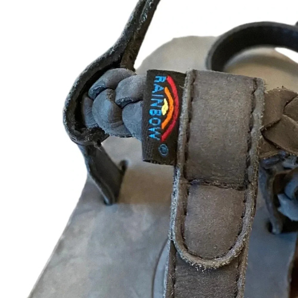 Rainbow T-Strap Leather Sandals - Picture 3 of 7